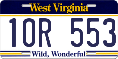 WV license plate 1OR553