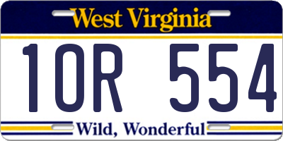 WV license plate 1OR554