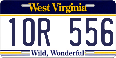 WV license plate 1OR556