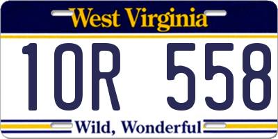 WV license plate 1OR558