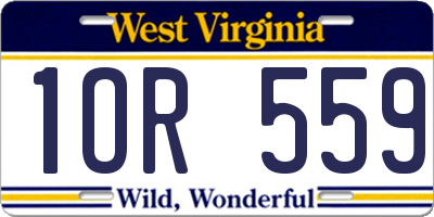 WV license plate 1OR559
