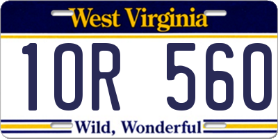 WV license plate 1OR560