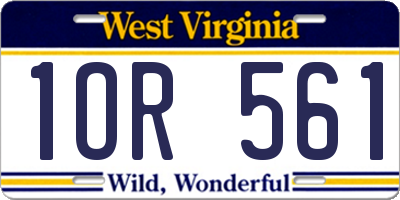 WV license plate 1OR561