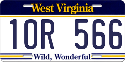 WV license plate 1OR566