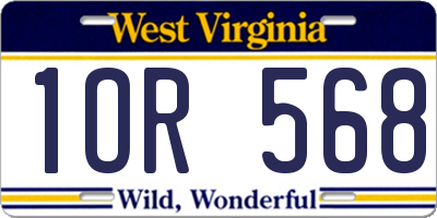 WV license plate 1OR568