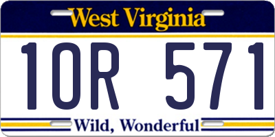 WV license plate 1OR571