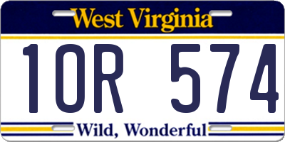 WV license plate 1OR574