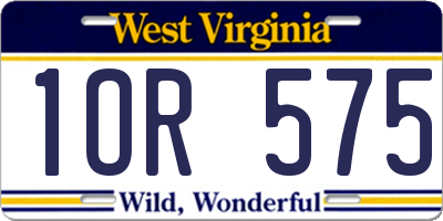 WV license plate 1OR575