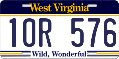 WV license plate 1OR576