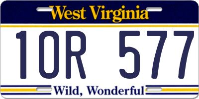 WV license plate 1OR577