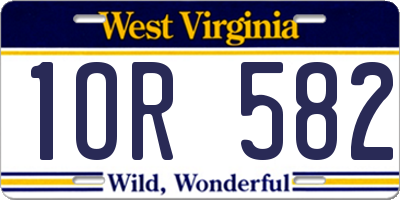 WV license plate 1OR582