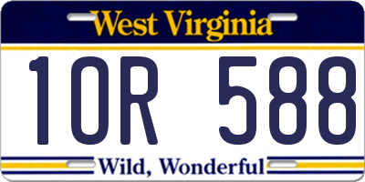 WV license plate 1OR588