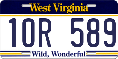 WV license plate 1OR589