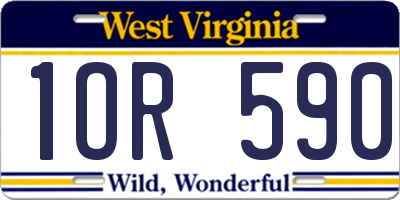 WV license plate 1OR590