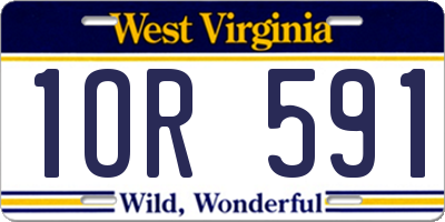 WV license plate 1OR591