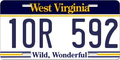 WV license plate 1OR592