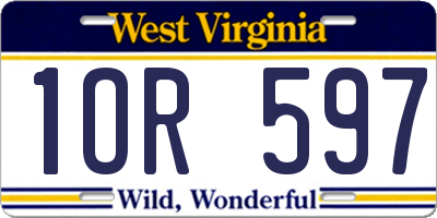 WV license plate 1OR597