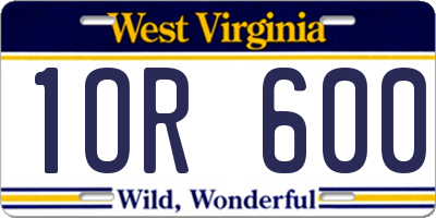 WV license plate 1OR600