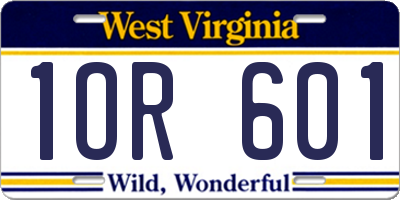WV license plate 1OR601