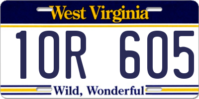 WV license plate 1OR605