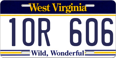 WV license plate 1OR606