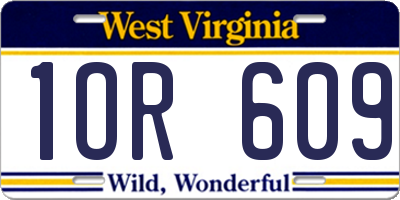 WV license plate 1OR609