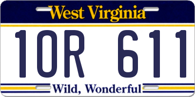 WV license plate 1OR611