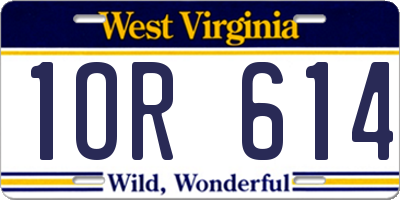 WV license plate 1OR614