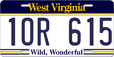WV license plate 1OR615