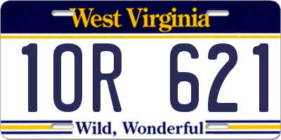 WV license plate 1OR621