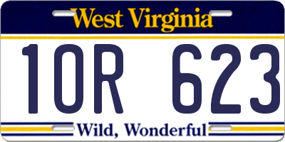 WV license plate 1OR623