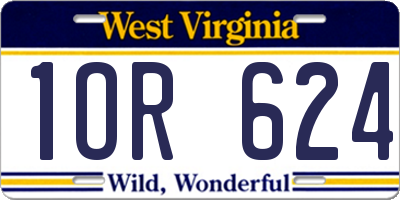 WV license plate 1OR624