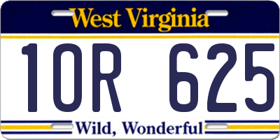 WV license plate 1OR625
