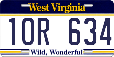 WV license plate 1OR634