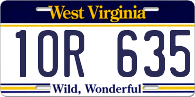 WV license plate 1OR635