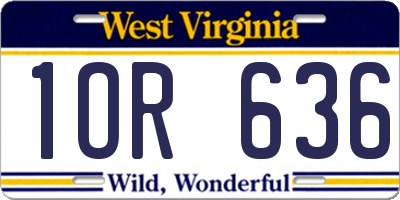 WV license plate 1OR636