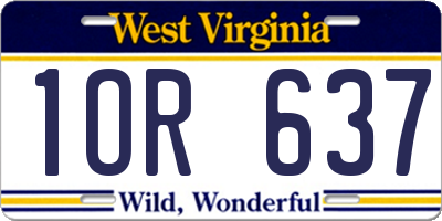 WV license plate 1OR637