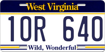 WV license plate 1OR640