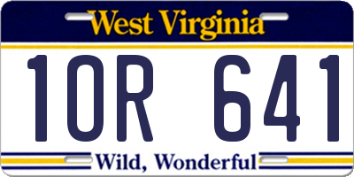 WV license plate 1OR641