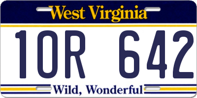 WV license plate 1OR642