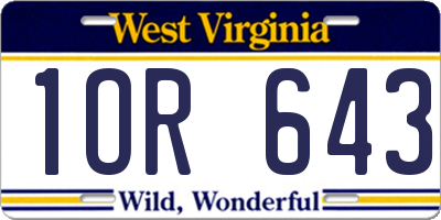 WV license plate 1OR643