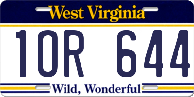 WV license plate 1OR644