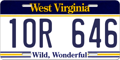 WV license plate 1OR646