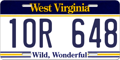 WV license plate 1OR648