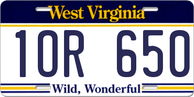 WV license plate 1OR650
