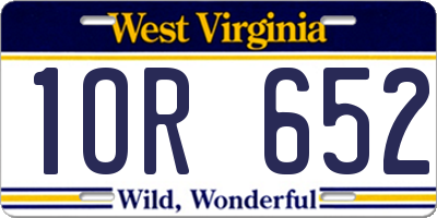 WV license plate 1OR652