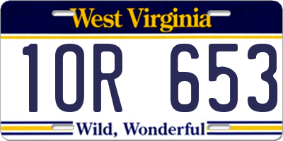 WV license plate 1OR653