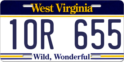 WV license plate 1OR655