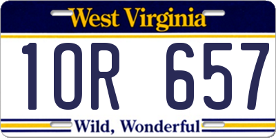WV license plate 1OR657