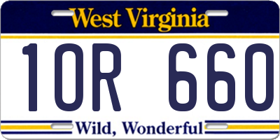 WV license plate 1OR660
